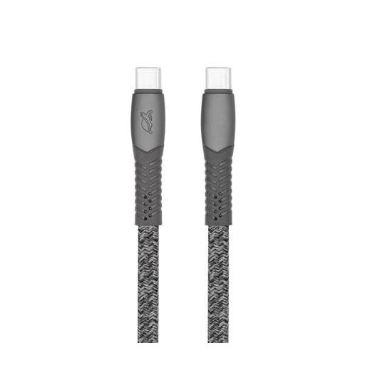 USB kábel, USB-C - USB-C, 1,2 m, RIVACASE "PS6105", szürke