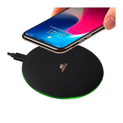 Vezeték nélküli töltő, Qi szabvány, 15W, RIVACASE "VA4908", fekete