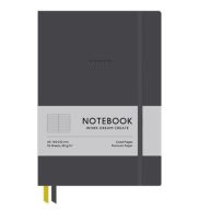   Jegyzetfüzet, A5, vonalas, 96 lap, keményfedeles, műbőr borító, SHKOLYARYK "Genius", sötétszürke