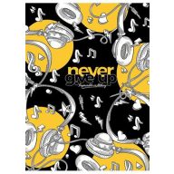   Füzet, tűzött, A5, vonalas, 80 lap, SHKOLYARYK "Never give up", vegyes