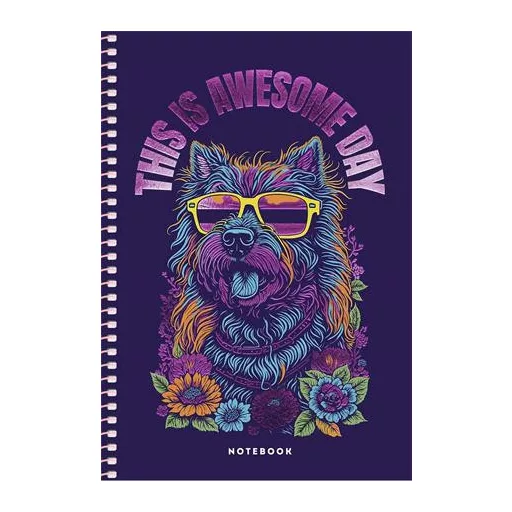 Spirálfüzet, A5, kockás, 80 lap, SHKOLYARYK "Notebook", vegyes