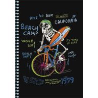   Spirálfüzet, A5, kockás, 80 lap, SHKOLYARYK " Skate board", vegyes