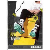   Spirálfüzet, A4+, kockás, 80 lap, SHKOLYARYK "Get a grip", vegyes