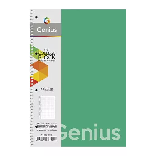 Spirálfüzet, A4, vonalas, 80 lap, PP borító, SHKOLYARYK "Genius", vegyes
