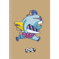   Spirálfüzet, A5, kockás, 96 lap, SHKOLYARYK "Student", vegyes