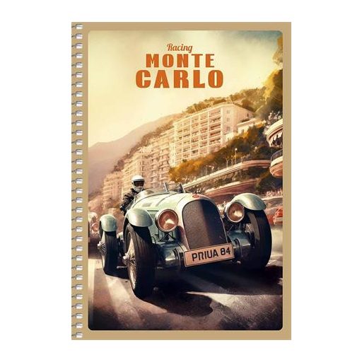 Spirálfüzet, A5, kockás, 96 lap, SHKOLYARYK "Racing Competition", vegyes