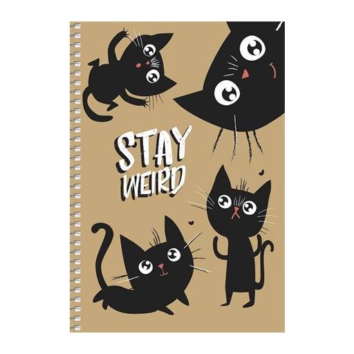 Spirálfüzet, A5, sima, 96 lap, SHKOLYARYK, állatok, vegyes