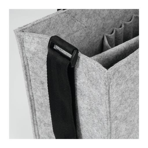 Irodai válltáska, vállpánttal, M méret, 36x28x15 cm, SIGEL "Classic", világosszürke