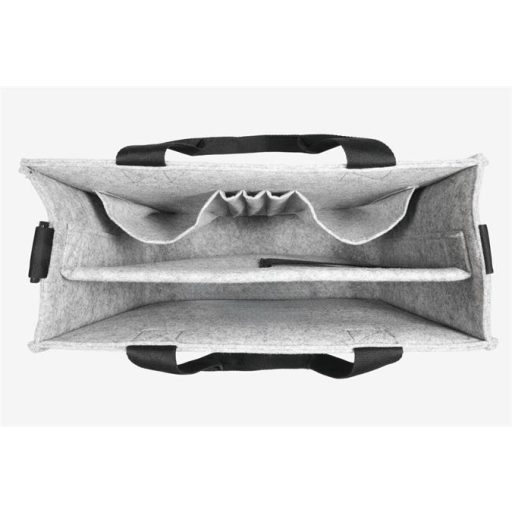 Irodai válltáska, vállpánttal, M méret, 36x28x15 cm, SIGEL "Classic", világosszürke