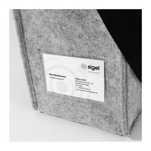 Irodai válltáska, vállpánttal, M méret, 36x28x15 cm, SIGEL "Classic", világosszürke