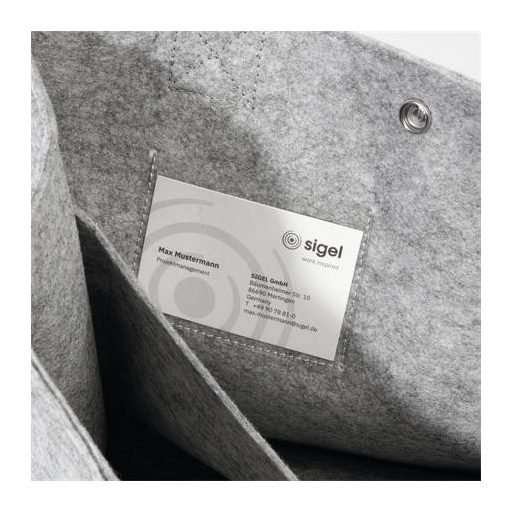 Irodai válltáska, M méret, 36x28x15 cm, SIGEL "Basic", világosszürke