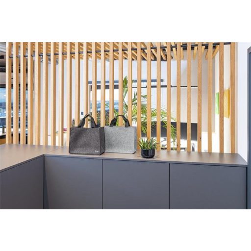 Irodai válltáska, M méret, 36x28x15 cm, SIGEL "Basic", világosszürke