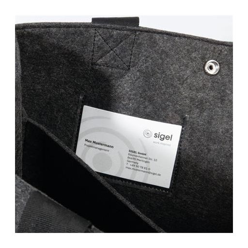 Irodai válltáska, M méret, 36x28x15 cm, SIGEL "Basic", sötétszürke