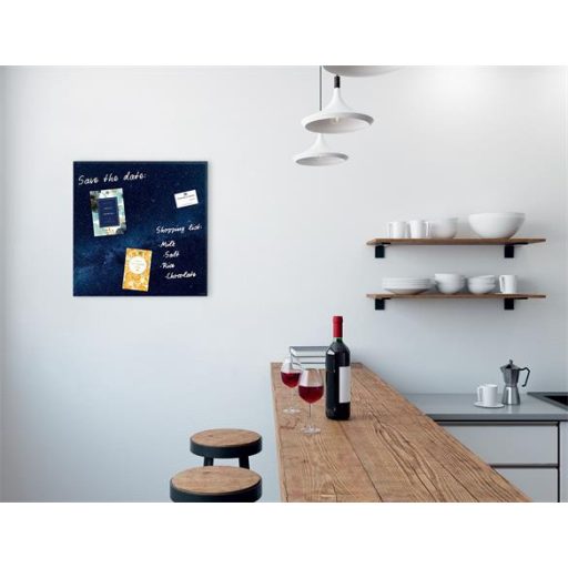 Mágneses üvegtábla, 48x48x1,5 cm, SIGEL "Artverum® ", Galaxy mintázat