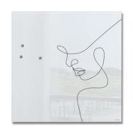   Mágneses üvegtábla, 48x48x1,5 cm, SIGEL "Artverum® ", vonalrajzos