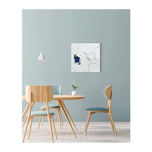 Mágneses üvegtábla, 48x48x1,5 cm, SIGEL "Artverum® ", vonalrajzos