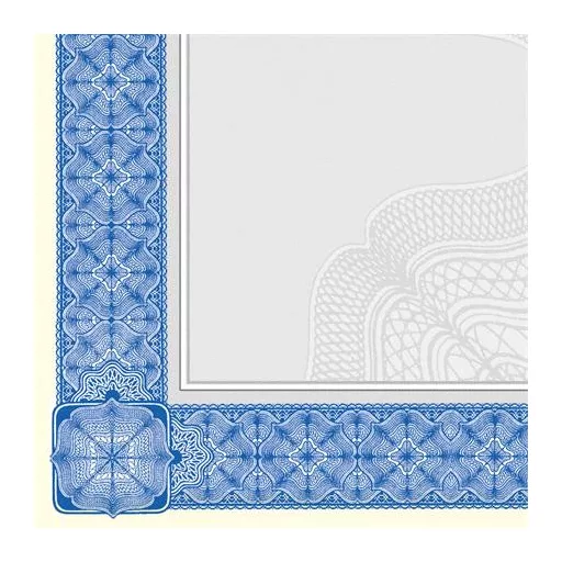 Előnyomott papír, A4, 185 g, SIGEL "Oklevél", kék