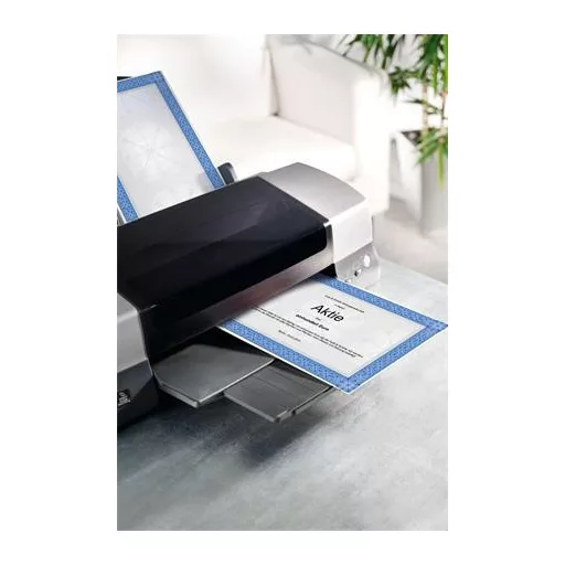 Előnyomott papír, A4, 185 g, SIGEL "Oklevél", kék