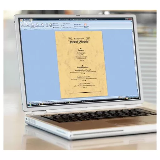 Előnyomott papír, kétoldalas, A4, 200 g, SIGEL, homokbarna, márványos