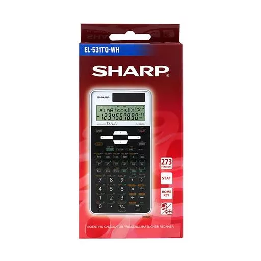 Számológép, tudományos, 273 funkció, SHARP "EL-531", fehér