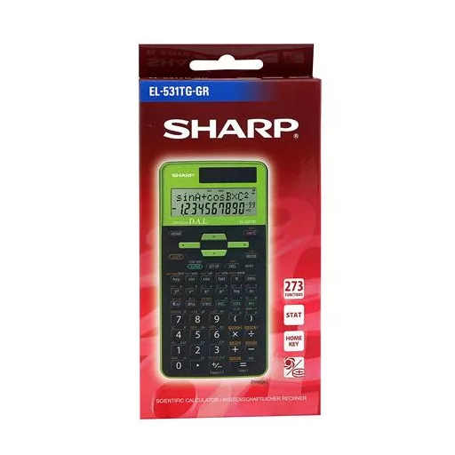 Számológép, tudományos, 273 funkció, SHARP "EL-531", zöld