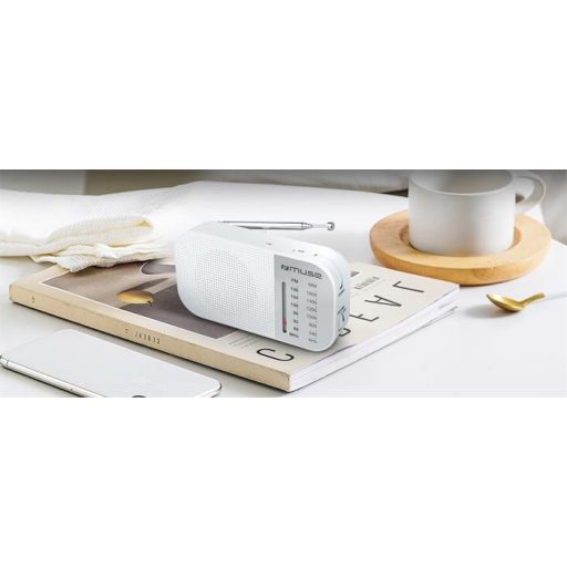 Rádió, hordozható, MUSE, "M-025RW", fehér