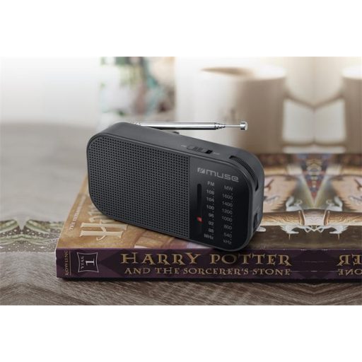 Rádió, hordozható, MUSE, "M-025R", fekete