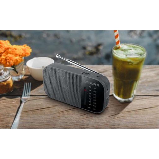 Rádió, hordozható, MUSE, "M-025R", fekete