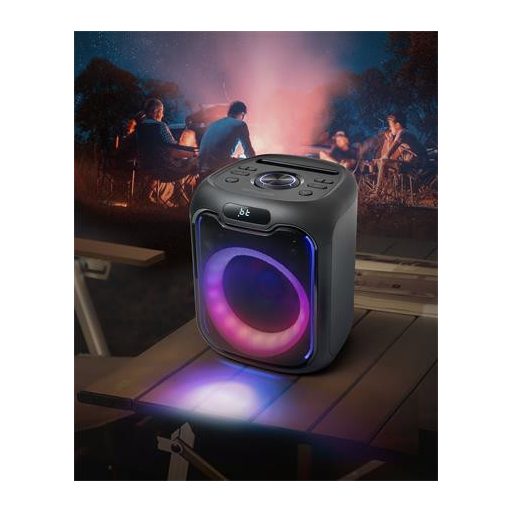 Hangszóró, Bluetooth, mikrofonnal, LED fényekkel, 150W, MUSE "M-1803DJ", fekete