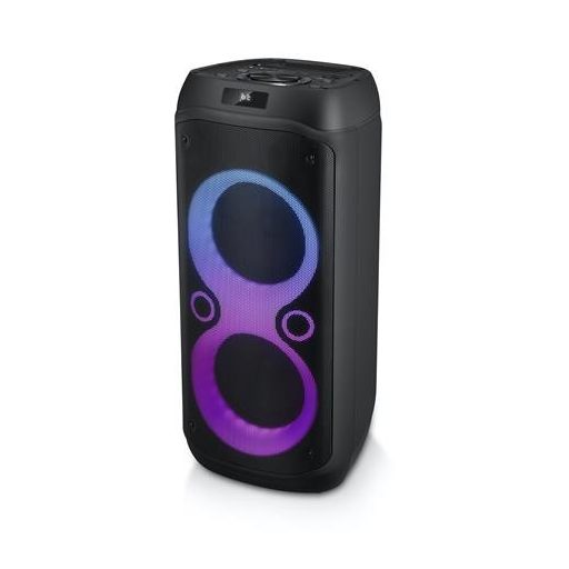 Hangszóró, Bluetooth, mikrofonnal, LED fényekkel, 600W, MUSE "M-1937DJ", fekete