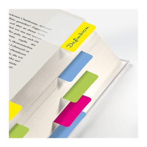 Jelölőcímke, megerősített, színes szélű, 50x38 mm, 4x5 db, SIGEL, vegyes színek