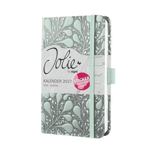 Naptár, A6, heti, 2027, kemény borító, SIGEL "Jolie", Enchanted Nature