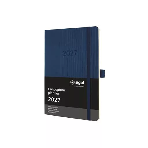 Naptár, A5, heti, 2027, puha borító, SIGEL "Conceptum", éjkék