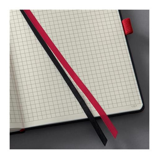 Jegyzetfüzet, exkluzív, A4, kockás, 97 lap, keményfedeles, SIGEL "Conceptum Red Edition", fekete-piros
