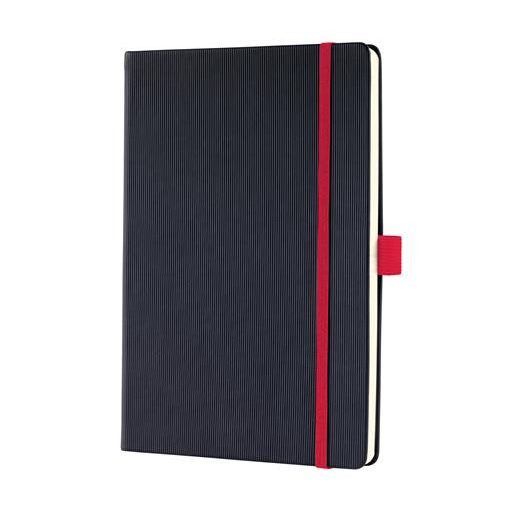 Jegyzetfüzet, exkluzív, A5, kockás, 97 lap, keményfedeles, SIGEL "Conceptum Red Edition", fekete-piros
