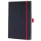 Jegyzetfüzet, exkluzív, A5, vonalas, 97 lap, keményfedeles, SIGEL "Conceptum Red Edition", fekete-piros