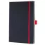 Jegyzetfüzet, exkluzív, A5, vonalas, 97 lap, keményfedeles, SIGEL "Conceptum Red Edition", fekete-piros