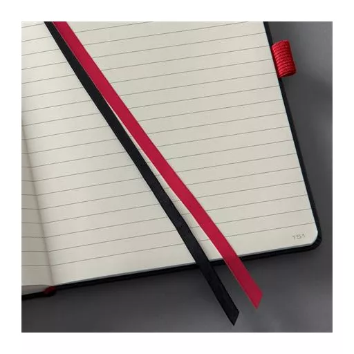 Jegyzetfüzet, exkluzív, A5, vonalas, 97 lap, keményfedeles, SIGEL "Conceptum Red Edition", fekete-piros
