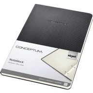   Füzet, exkluzív, A5, kockás, 60 lap, keményfedeles, SIGEL "Conceptum", fekete