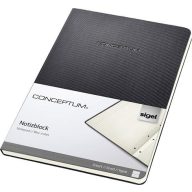   Füzet, exkluzív, A5, vonalas, 60 lap, keményfedeles, SIGEL "Conceptum", fekete