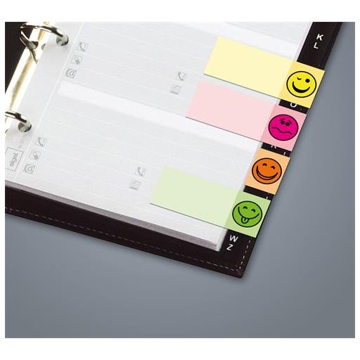 Jelölőcímke, papír, 5x40 lap, 20x50 mm, SIGEL "Smile", vegyes szín