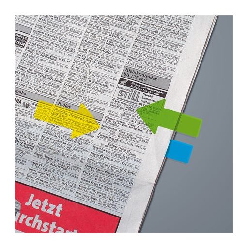 Jelölőcímke, műanyag, 5x25 lap, 25x45 mm, SIGEL "Nyilak", vegyes szín