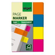   Jelölőcímke, műanyag, 4x40 lap, 20x50 mm, SIGEL "614", vegyes szín