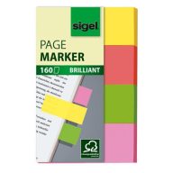   Jelölőcímke, papír, 4x40 lap, 20x50 mm, SIGEL "Brilliant", vegyes szín