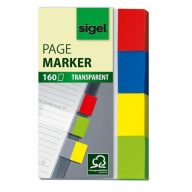  Jelölőcímke, műanyag, 4x40 lap, 20x50 mm, SIGEL "Clear", vegyes szín