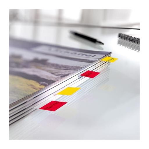 Jelölőcímke, műanyag, 4x40 lap, 20x50 mm, SIGEL "Clear", vegyes szín