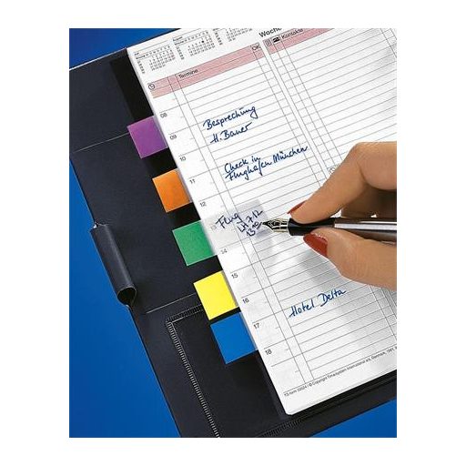 Jelölőcímke, műanyag, 7x40 lap, 12x50 mm, SIGEL "Clear Mini", vegyes szín