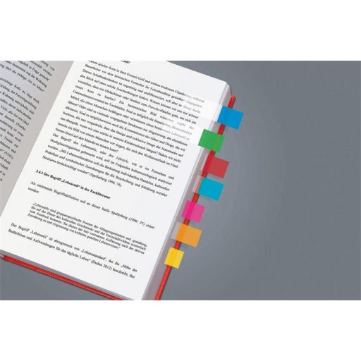 Jelölőcímke, műanyag, 10x50 lap, 44x12,5 mm, SIGEL, vegyes színek