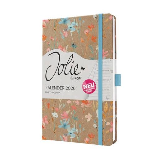 Naptár, A5, heti, 2026, kemény borító, SIGEL "Jolie", Green Floral Serenity