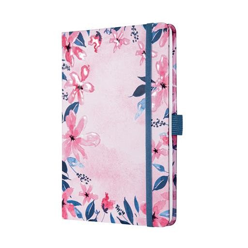 Jegyzetfüzet, exkluzív, 135x203 mm, vonalas, 87 lap, keményfedeles, SIGEL "Jolie", Loose Florals Olive